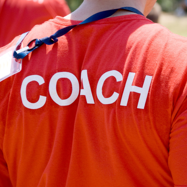 Football Coach wearing personalised T-shirt