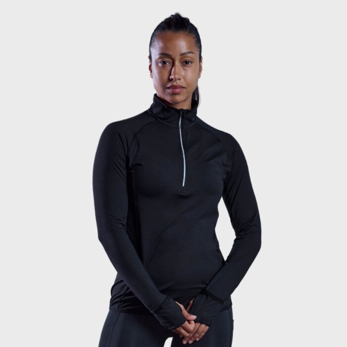 Ladies 1/4 Zip Neck Performance Mid Layer with Thumbholes Thumbnail