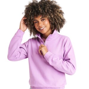 Ladies Cropped 1/4 Zip Sweatshirt Thumbnail