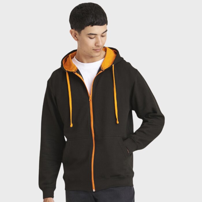 Zipped Contrast Hoodie Thumbnail