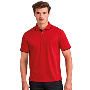 Slim Fit Contrast Neck and Collar Polo Shirt - Performance Fabric Thumbnail