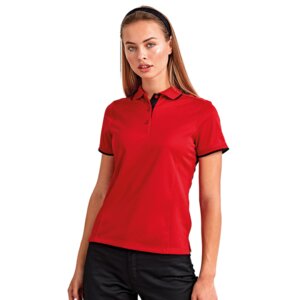 Ladies Slim Fit Contrast Neck and Collar Fitted Polo Shirt - Performance Fabric Thumbnail