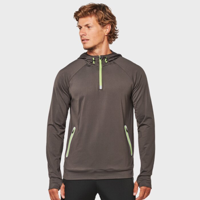 Zipped Neck Fitted Hoodie Thumbnail