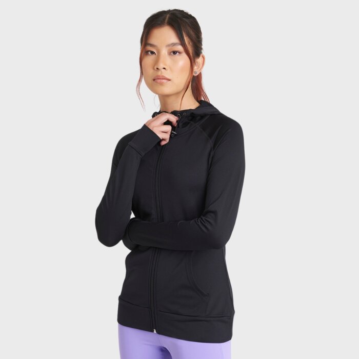 Ladies Performance Slim Fit Contrast Zipped Hoodie  Thumbnail