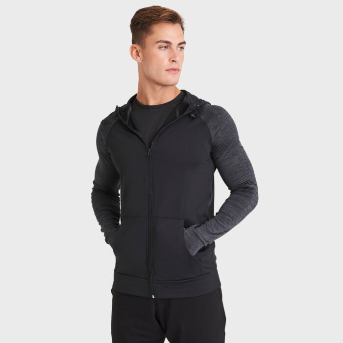 Performance Slim Fit Contrast Zipped Hoodie  Thumbnail
