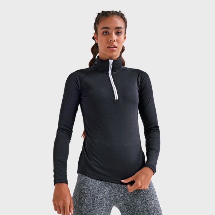 Ladies Fitted Lightweight 1/4  Zip Mid Layer - Performance Fabric Thumbnail