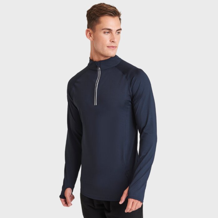 Slim Fit Flexi 1/2 Zip Sweatshirt with Thumbholes Thumbnail